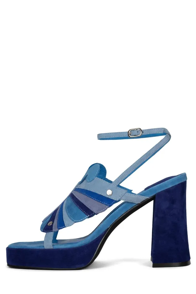 Women Sandal Jeffrey Campbell MONARCHL Blue Suede Combo