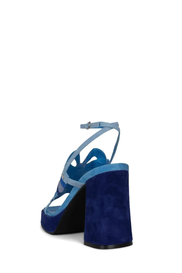 Women Sandal Jeffrey Campbell MONARCHL Blue Suede Combo