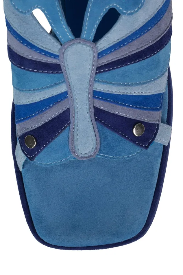 Women Sandal Jeffrey Campbell MONARCHL Blue Suede Combo