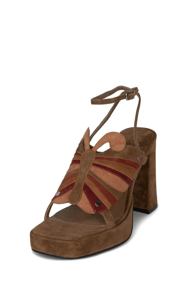Women Sandal Jeffrey Campbell MONARCHL Blue Suede Combo