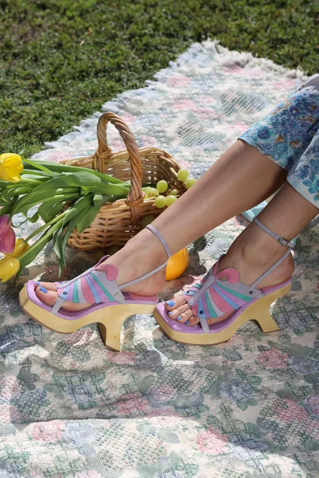 Women Sandal Jeffrey Campbell MORPHO Pink Lilac Suede Multi