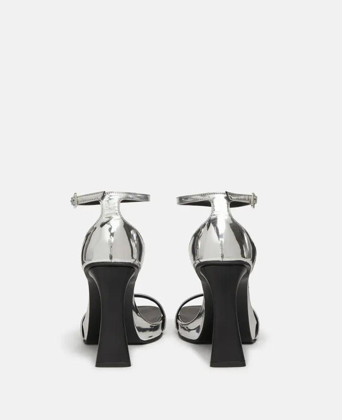 Women Sandals Stella McCartney Elsa Mirrored Heeled Sandals Silver Women Sandals Stella McCartney Elsa Mirrored Heeled Sandals Silver