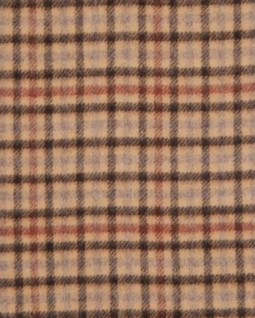 Women Scarves The Kooples Checked Wool Scarf Beige Brown Black