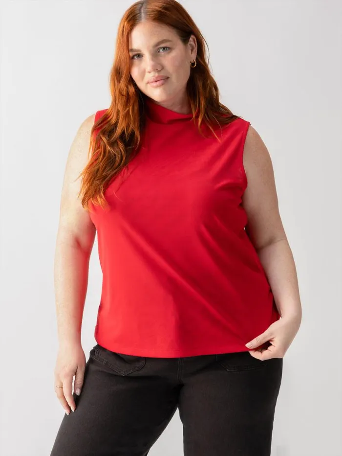 Women Shirred Neck Mesh Tank Cherry Red Inclusive Collection Sanctuary Clothing Sweaters and Cardis Women Shirred Neck Mesh Tank Cherry Red Inclusive Collection Sanctuary Clothing Sweaters and Cardis