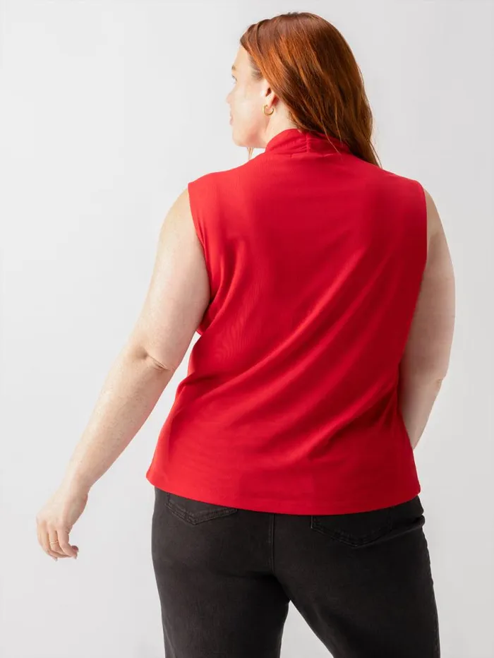 Women Shirred Neck Mesh Tank Cherry Red Inclusive Collection Sanctuary Clothing Sweaters and Cardis Women Shirred Neck Mesh Tank Cherry Red Inclusive Collection Sanctuary Clothing Sweaters and Cardis