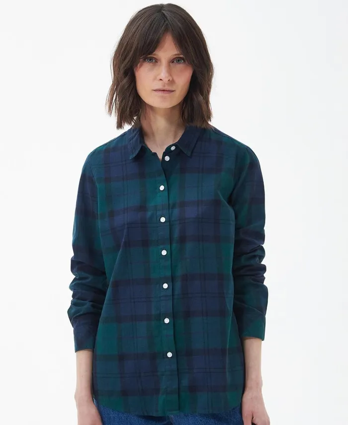 Women Shirts and Blouses Barbour Bredon Shirt Navy Tartan