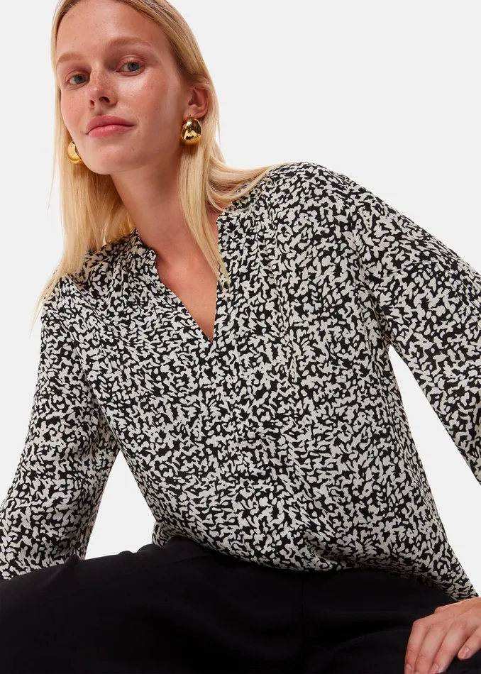 Women Shirts and Blouses Whistles Black Scribble Print Blouse