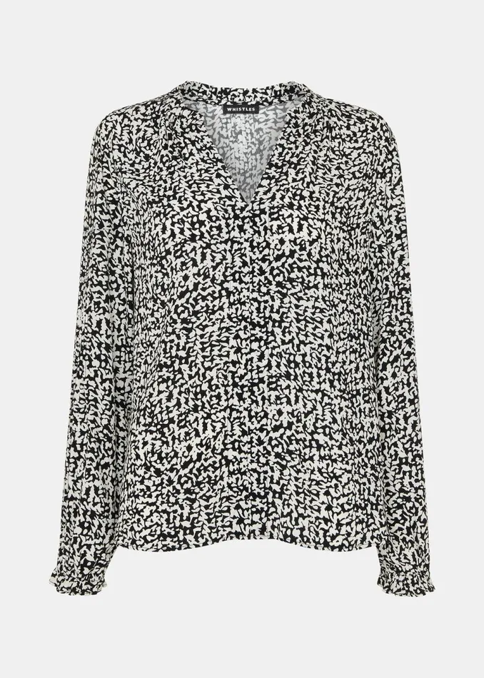Women Shirts and Blouses Whistles Black Scribble Print Blouse