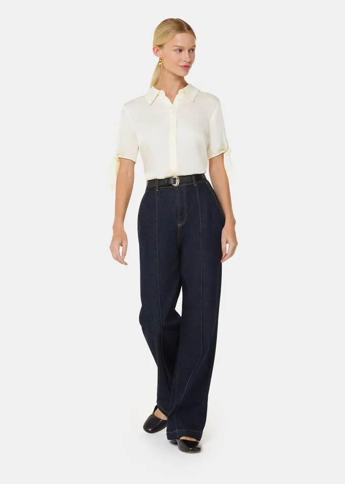 Women Shirts and Blouses Whistles Ivory Lyla Bow Sleeve Shirt