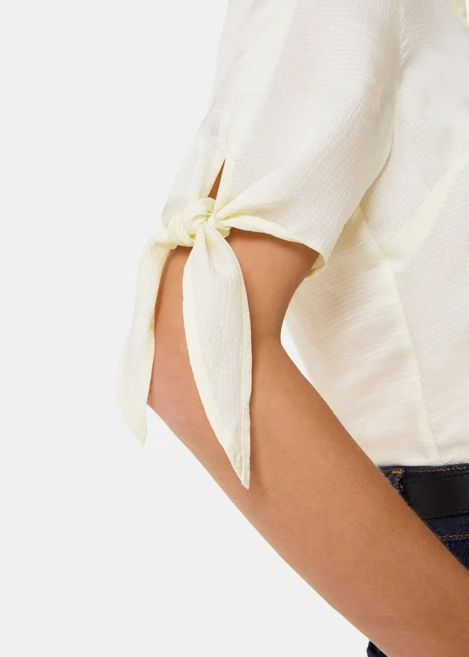 Women Shirts and Blouses Whistles Ivory Lyla Bow Sleeve Shirt
