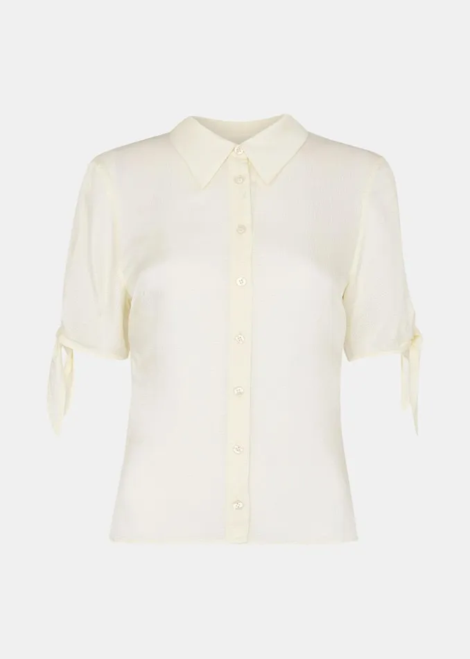 Women Shirts and Blouses Whistles Ivory Lyla Bow Sleeve Shirt