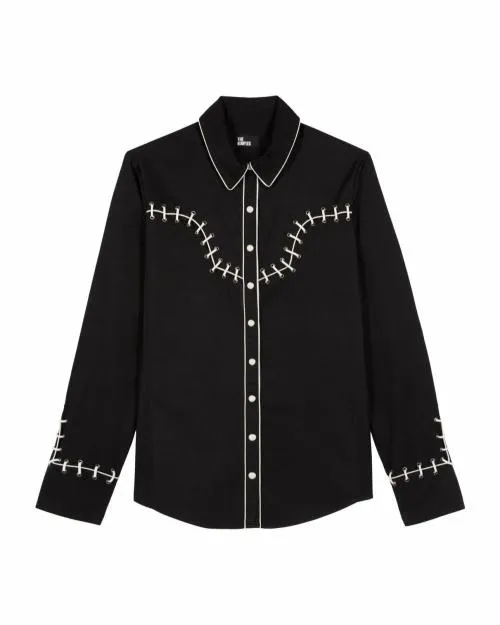 Women Shirts and Tops The Kooples Black Embroidered Shirt Black