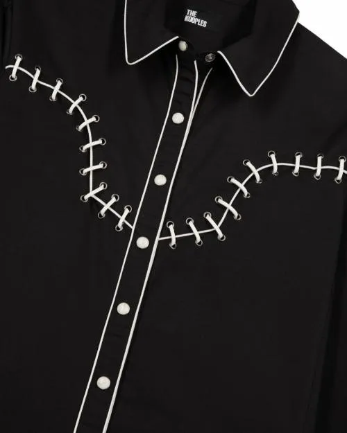Women Shirts and Tops The Kooples Black Embroidered Shirt Black