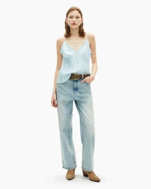 Women Shirts and Tops The Kooples Blue Pleated Top Baby Blue