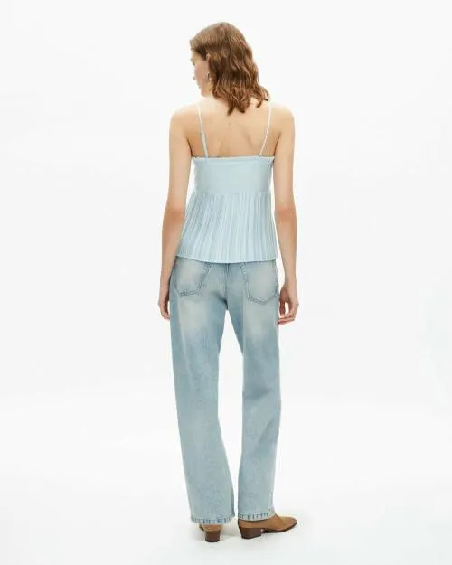 Women Shirts and Tops The Kooples Blue Pleated Top Baby Blue