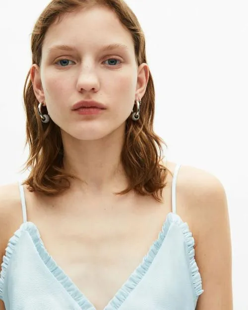 Women Shirts and Tops The Kooples Blue Pleated Top Baby Blue