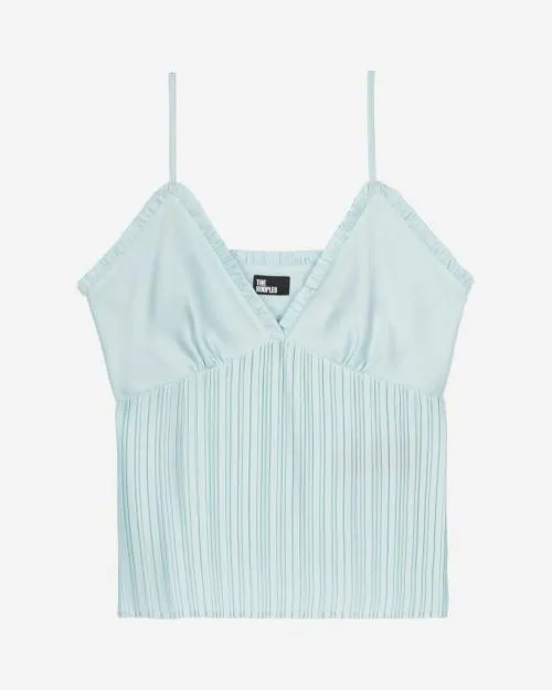 Women Shirts and Tops The Kooples Blue Pleated Top Baby Blue