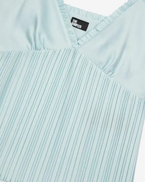 Women Shirts and Tops The Kooples Blue Pleated Top Baby Blue