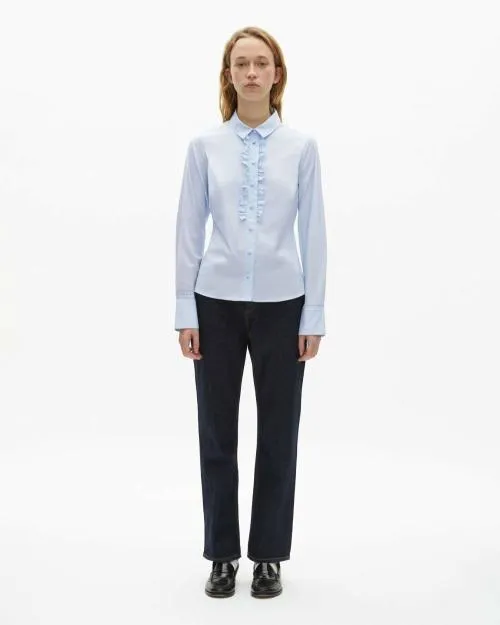 Women Shirts and Tops The Kooples Blue Poplin Shirt Light Blue