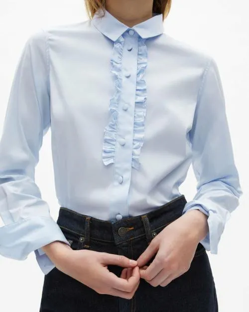 Women Shirts and Tops The Kooples Blue Poplin Shirt Light Blue