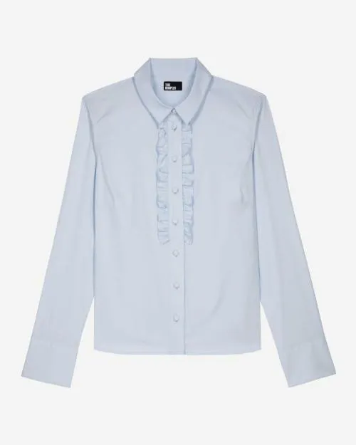 Women Shirts and Tops The Kooples Blue Poplin Shirt Light Blue