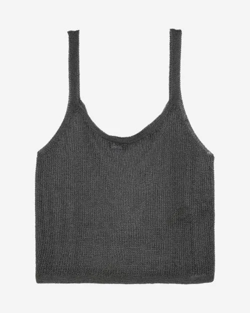 Women Shirts and Tops The Kooples Gray Ribbed Knit Effect Top Grey Silver