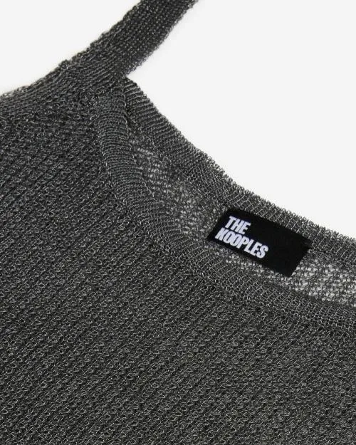 Women Shirts and Tops The Kooples Gray Ribbed Knit Effect Top Grey Silver