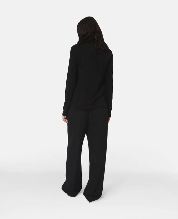 Women Shirts And Tops Stella McCartney Arlesa Double Split Hem Zip Blouse Black Women Shirts And Tops Stella McCartney Arlesa Double Split Hem Zip Blouse Black
