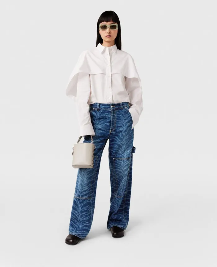 Women Shirts And Tops Stella McCartney Cape Layer Long Sleeve Shirt Pure White