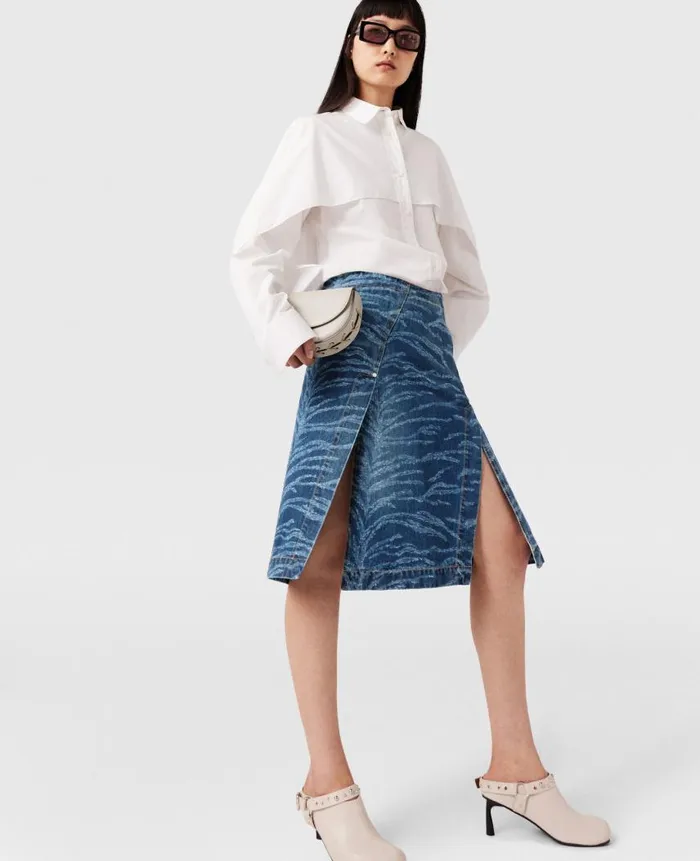 Women Shirts And Tops Stella McCartney Cape Layer Long Sleeve Shirt Pure White