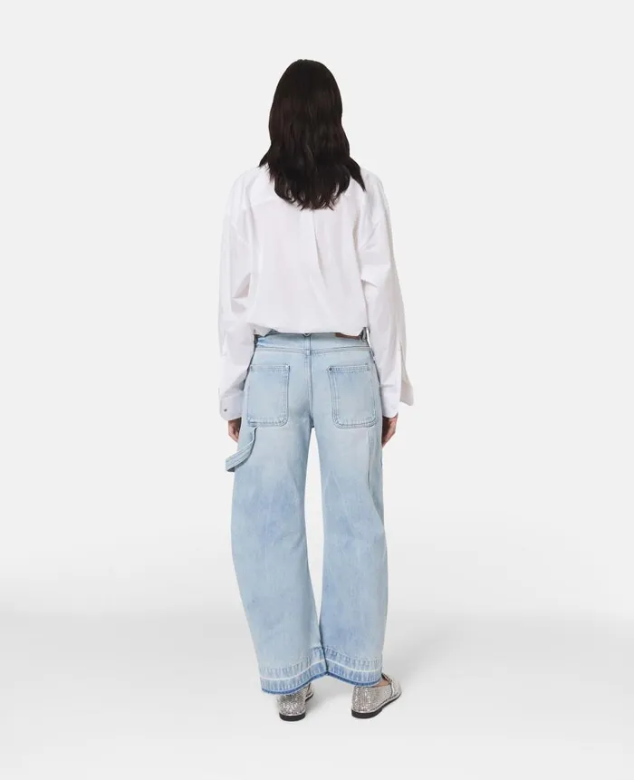 Women Shirts And Tops Stella McCartney Floral Comely Panel Oxford Shirt Pure White Women Shirts And Tops Stella McCartney Floral Comely Panel Oxford Shirt Pure White
