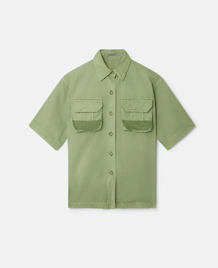 Women Shirts And Tops Stella McCartney Organic Cotton Utility Shirt Pistachio