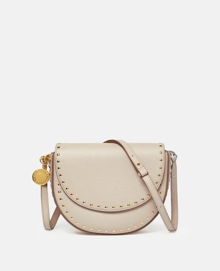 Women Shoulder Bags Stella McCartney Frayme Studded Grainy Alter Mat Medium Flap Shoulder Bag Oat Women Shoulder Bags Stella McCartney Frayme Studded Grainy Alter Mat Medium Flap Shoulder Bag Oat