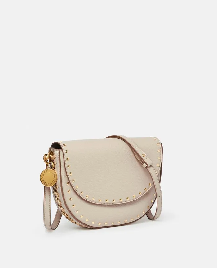 Women Shoulder Bags Stella McCartney Frayme Studded Grainy Alter Mat Medium Flap Shoulder Bag Oat Women Shoulder Bags Stella McCartney Frayme Studded Grainy Alter Mat Medium Flap Shoulder Bag Oat