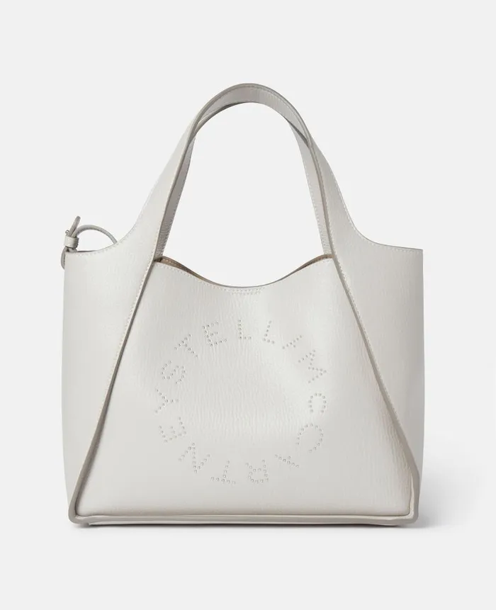Women Shoulder Bags Stella McCartney Logo Top Handle Crossbody Bag Fog Grey