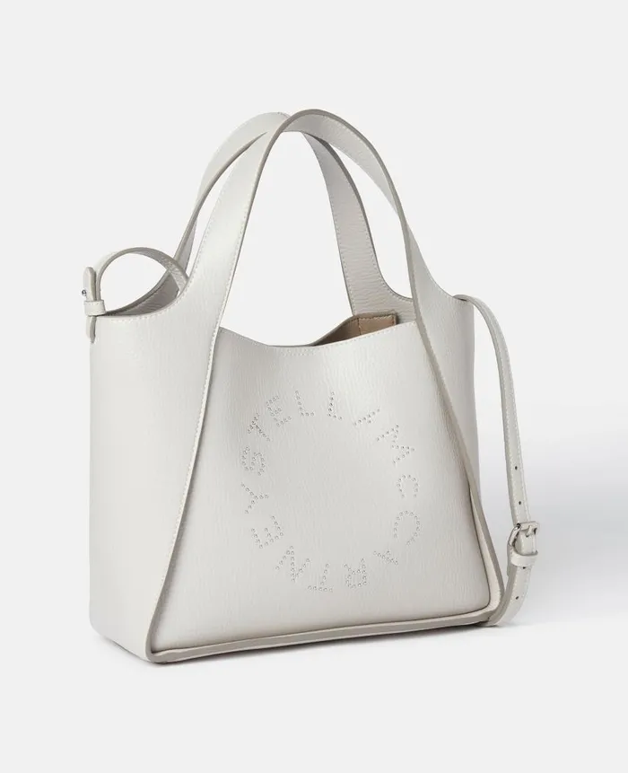 Women Shoulder Bags Stella McCartney Logo Top Handle Crossbody Bag Fog Grey