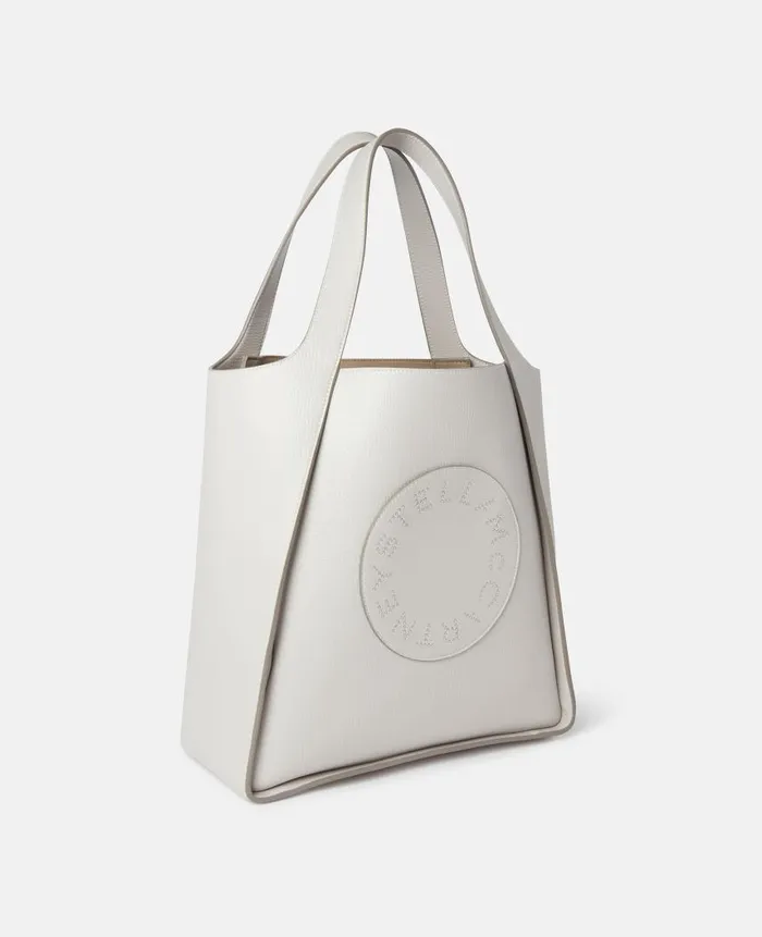 Women Shoulder Bags Stella McCartney Logo Tote Bag Fog Grey