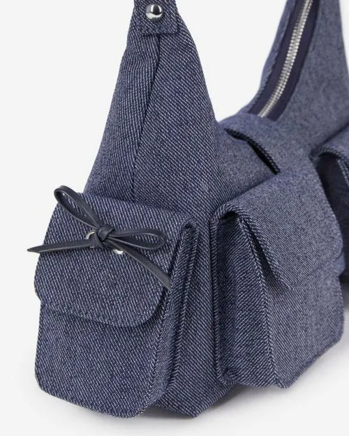 Women Shoulder Bags The Kooples Blue Denim Amelia Bag Used Rapiece