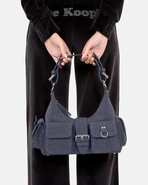 Women Shoulder Bags The Kooples Blue Denim Amelia Bag Used Rapiece
