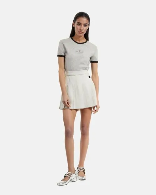 Women Skirts and Shorts The Kooples Ecru Short Pleated Skirt Ecru