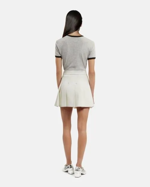 Women Skirts and Shorts The Kooples Ecru Short Pleated Skirt Ecru