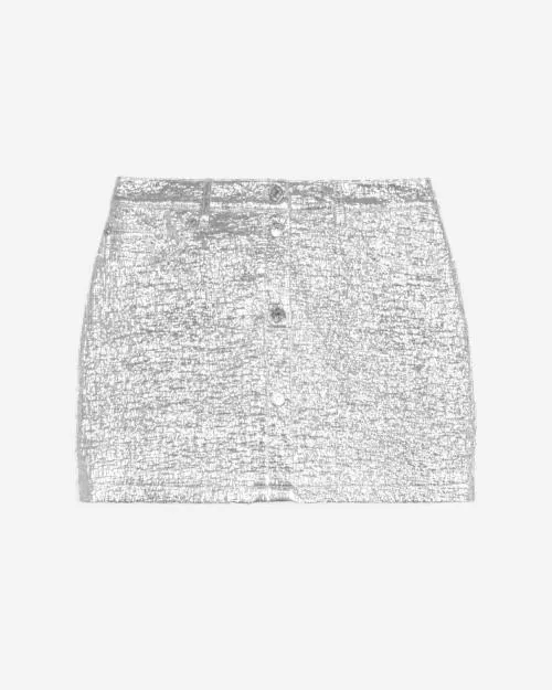 Women Skirts and Shorts The Kooples Short Silver Skirt Silver