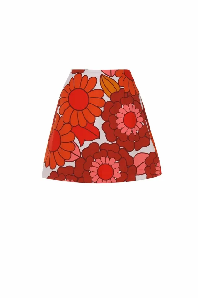 Women Skirts DODO BAR OR Leela Mini Skirt Lulu Orange Print