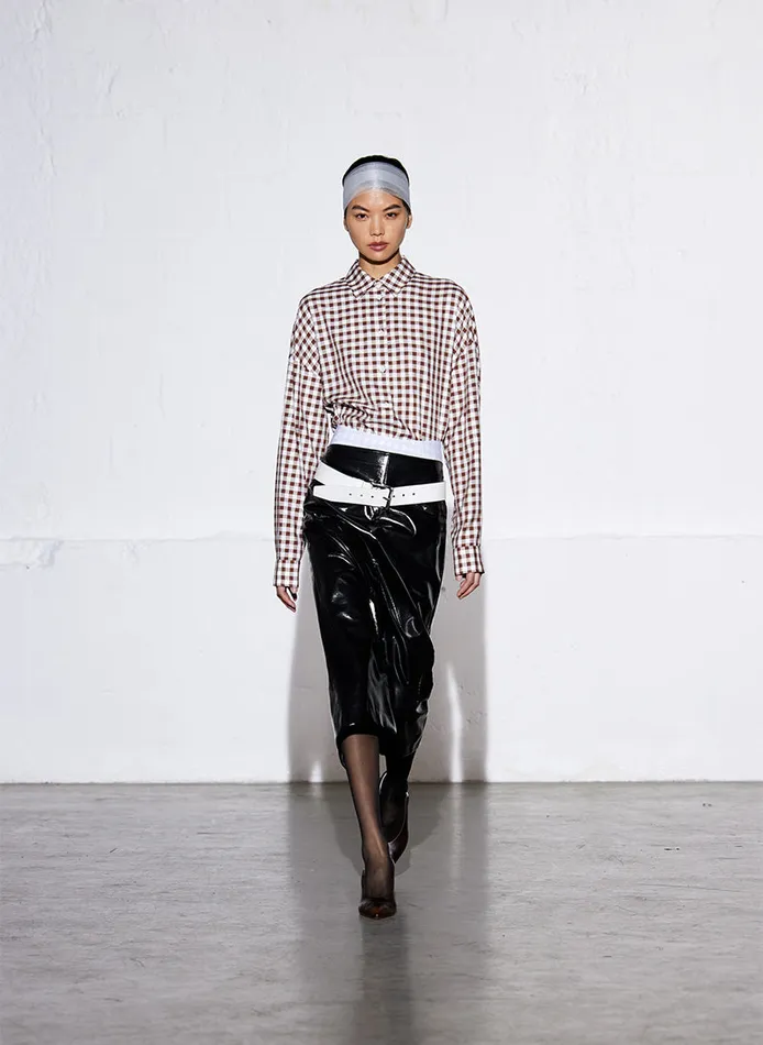 Women Skirts Tibi Glossed Jersey Pencil Skirt Black