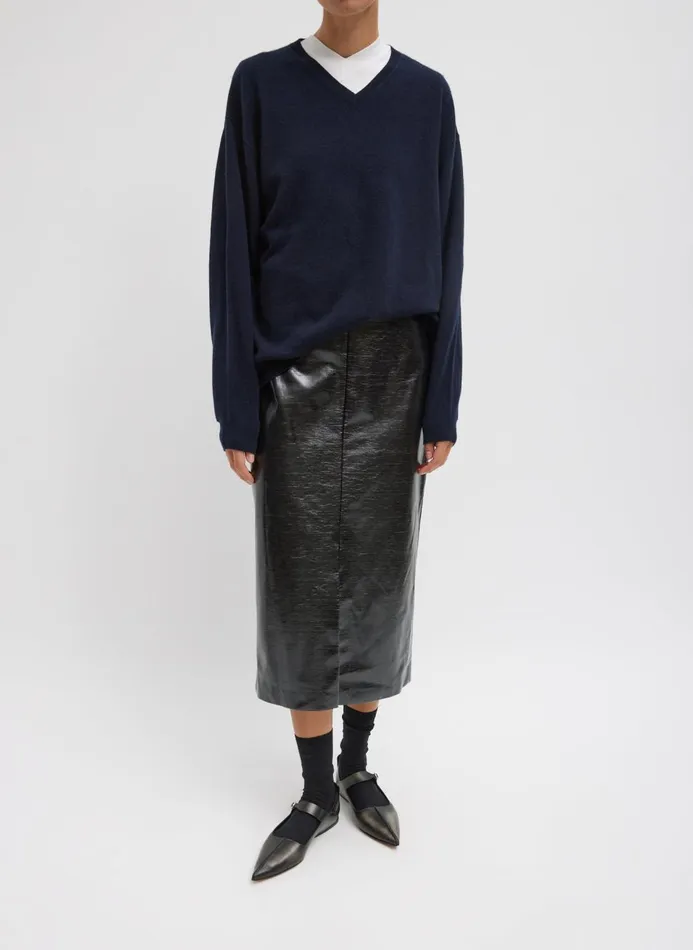 Women Skirts Tibi Glossed Jersey Pencil Skirt Black