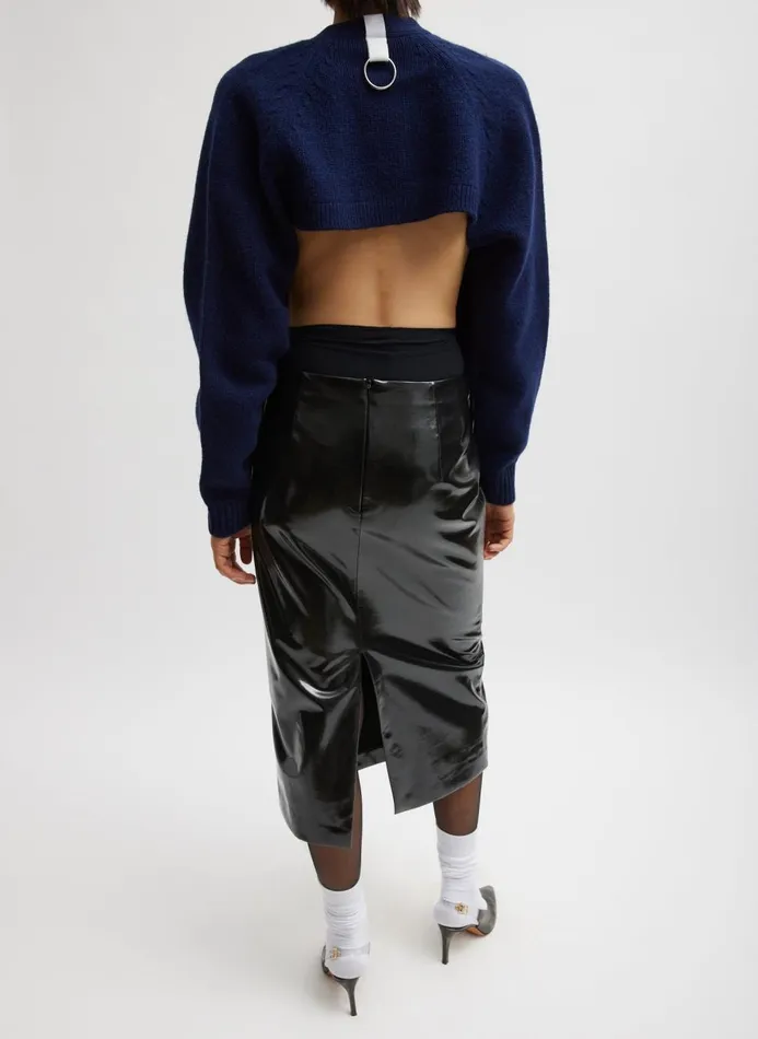 Women Skirts Tibi Glossed Jersey Pencil Skirt Black