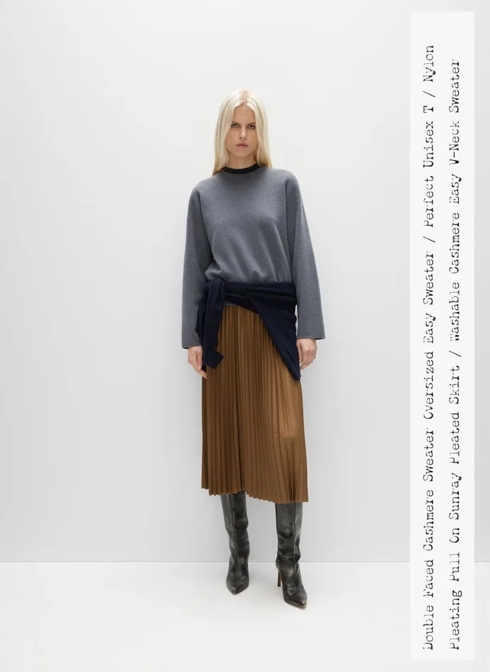 Women Skirts Tibi Nylon Pleating Sunray Pull On Skirt Loden