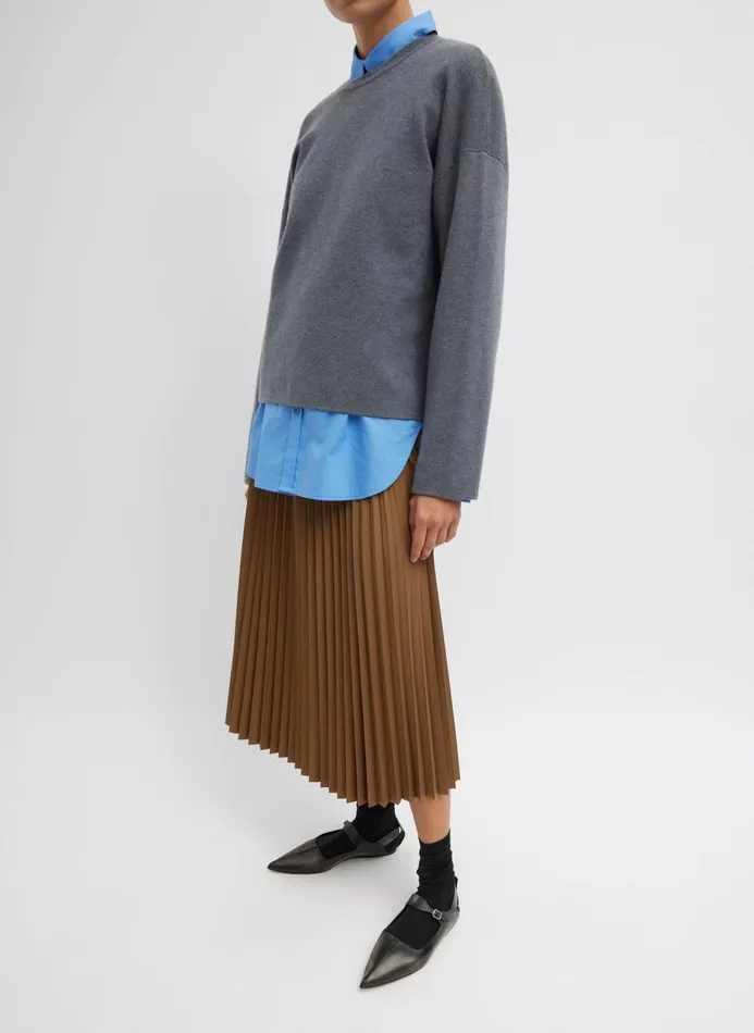 Women Skirts Tibi Nylon Pleating Sunray Pull On Skirt Loden