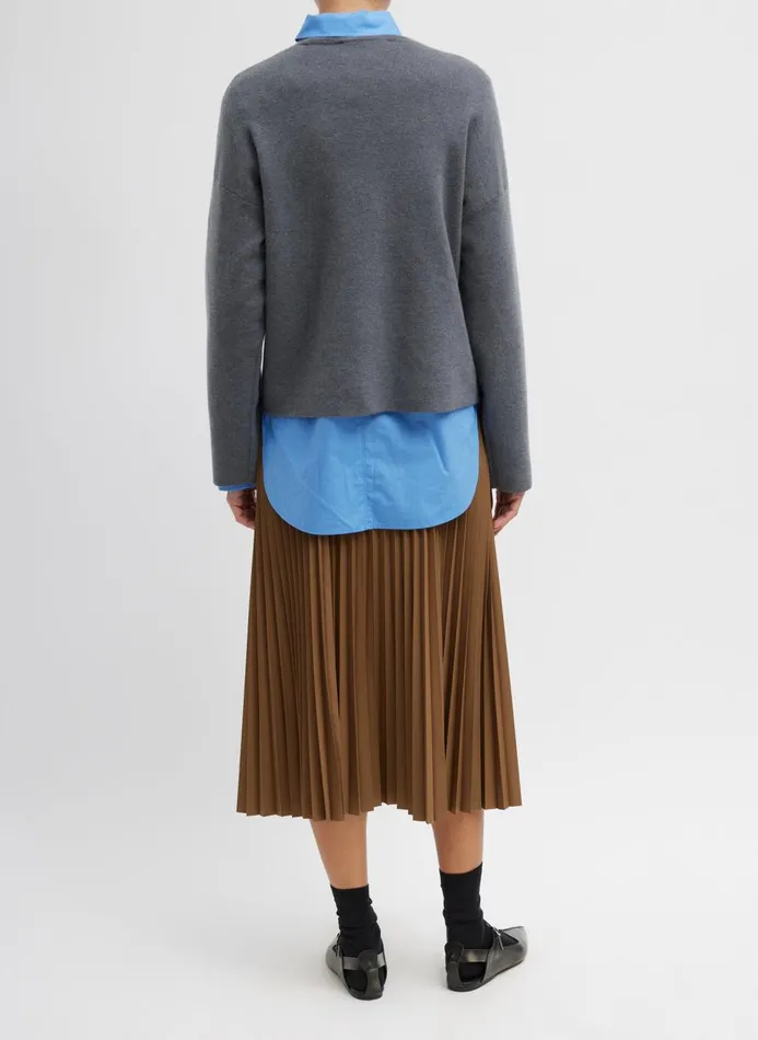 Women Skirts Tibi Nylon Pleating Sunray Pull On Skirt Loden