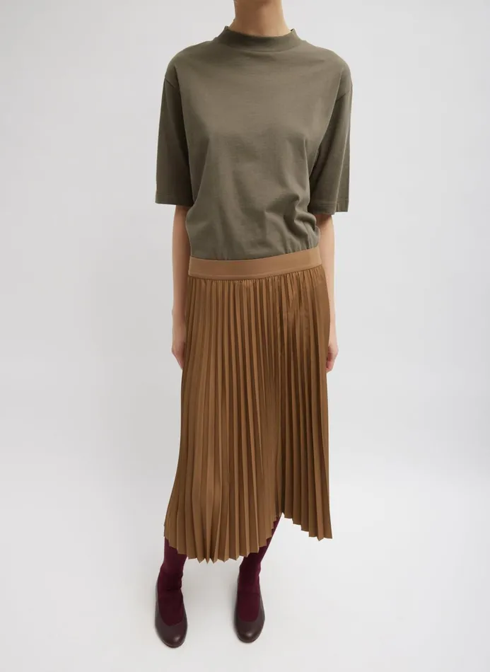 Women Skirts Tibi Nylon Pleating Sunray Pull On Skirt Loden
